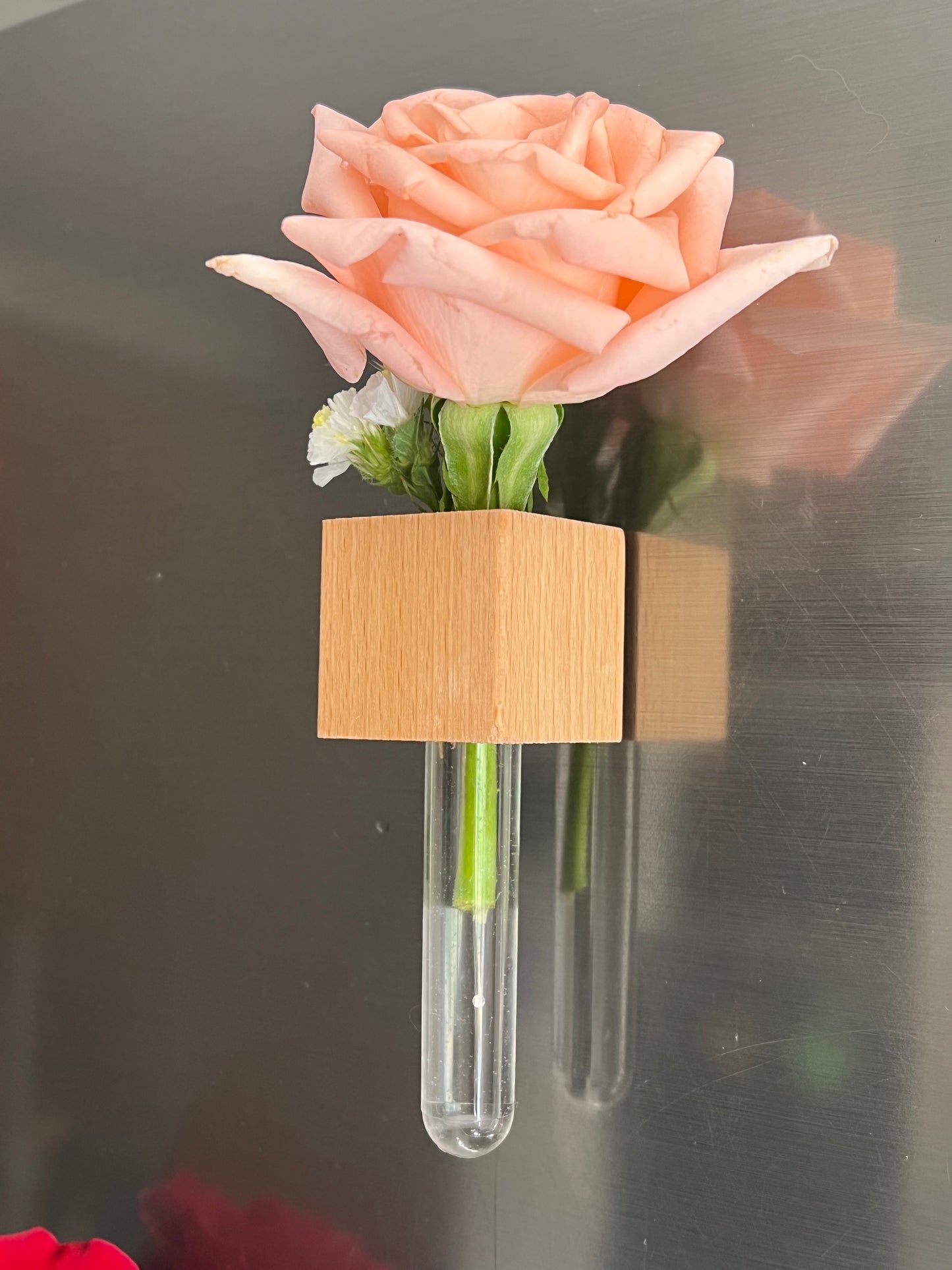 Vase magnétique en bois noble ( تلتصق على جميع الأسطح )