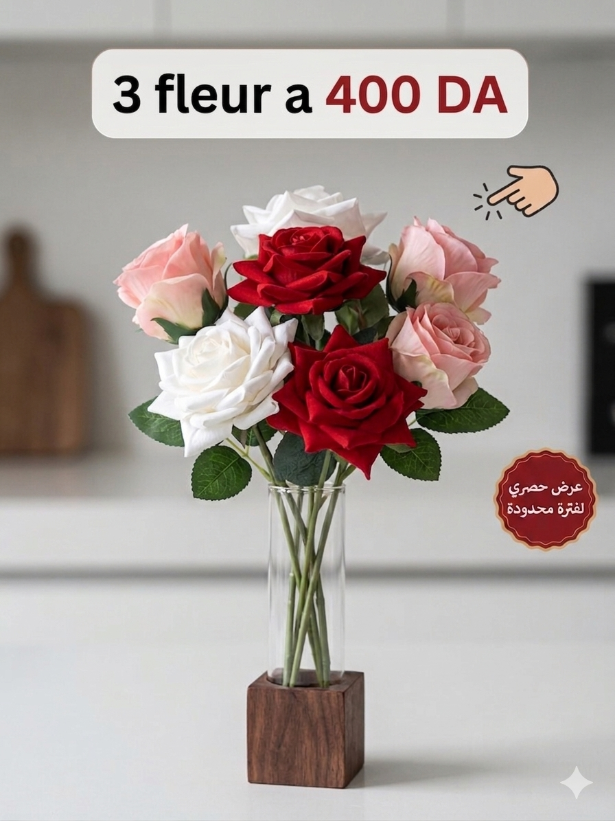 Vase magnétique en bois noble ( تلتصق على جميع الأسطح )
