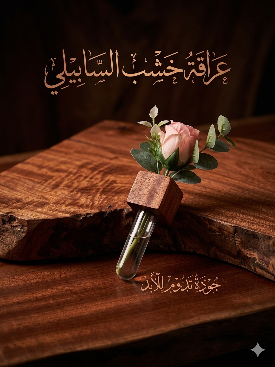Vase magnétique en bois noble ( تلتصق على جميع الأسطح )