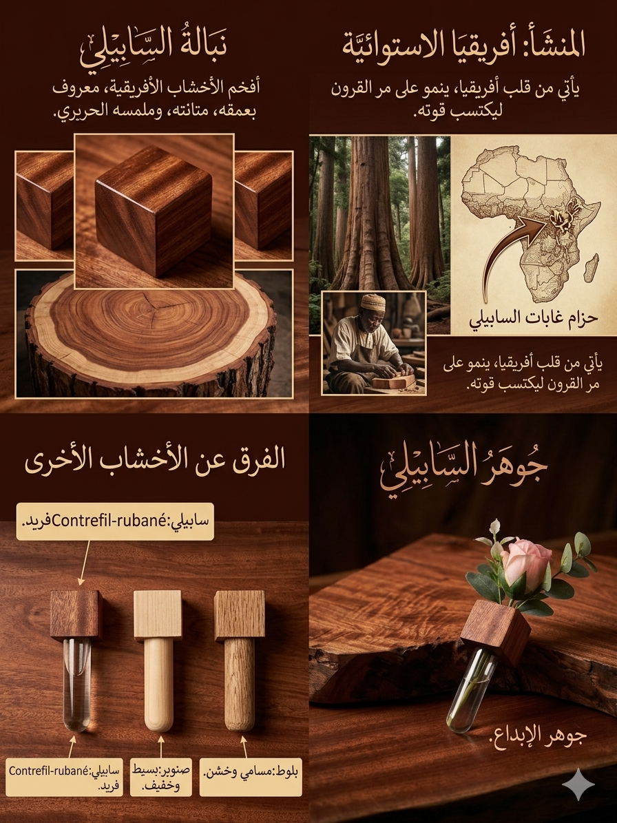 Vase magnétique en bois noble ( تلتصق على جميع الأسطح )