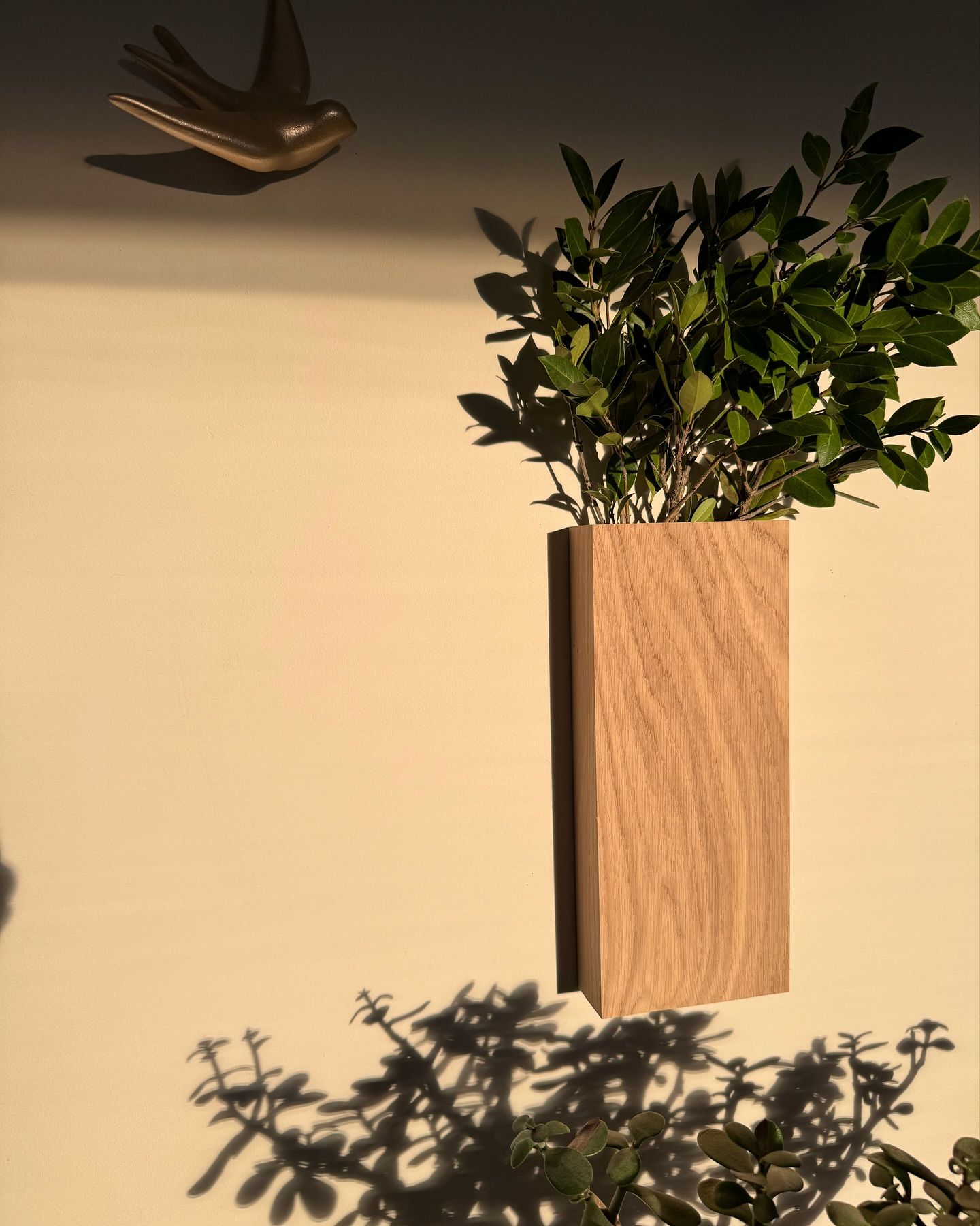 vase murale en bois chêne
