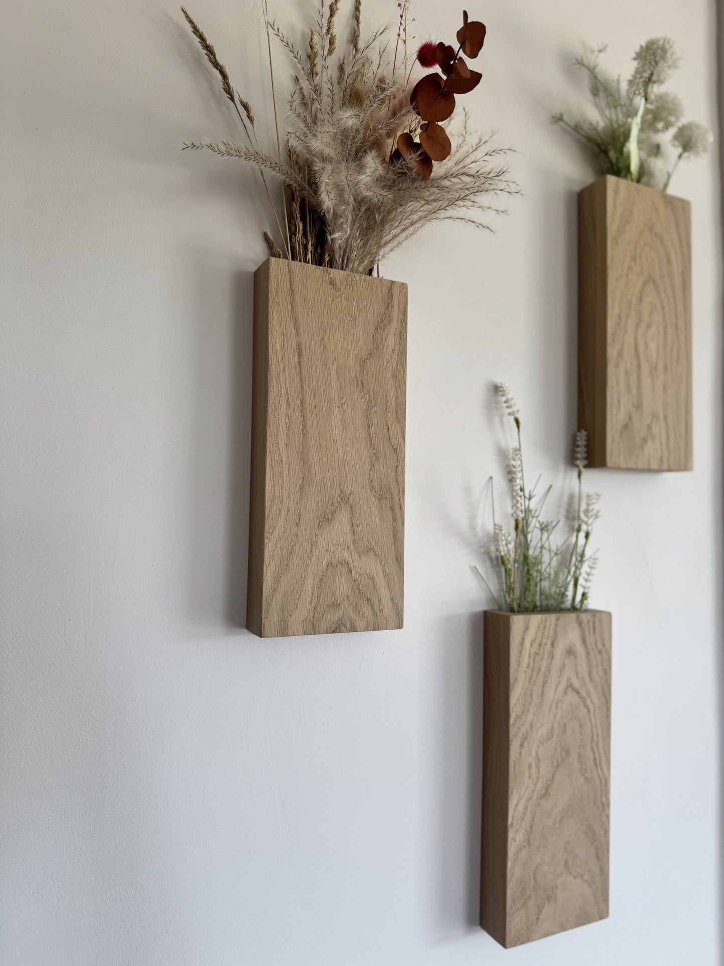 vase murale en bois chêne