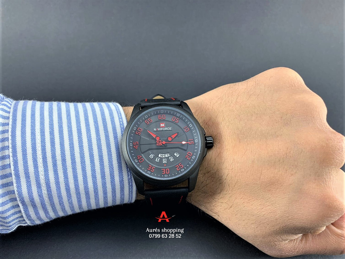 Montre Originale Naviforce Référence 9124 Rouge et Noir